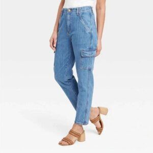 NWT Universal Thread Boyfriend Cargo Jeans/ Size: 24 Regular